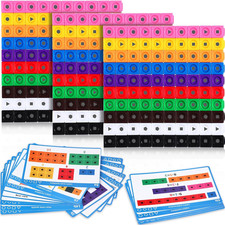 318 Pcs Math Counting Cubes Linking Counting Blocks with Stem Cards Building Blo
