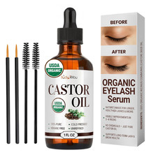 BodyJ4You Organic Castor Oil for Hair Growth: Natural Eyelashes Serum for Lashes