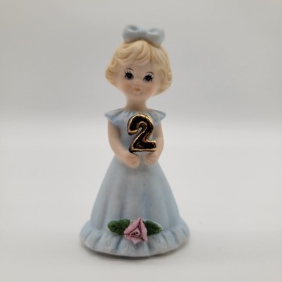 Enesco Growing Up Birthday Girls Age 2 Blonde Figurine 1981 Vintage