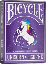 Bicycle UNICORN Purple Playing Cards Magical Mystical Whimsical Deck 1937 Back