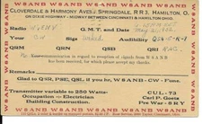QSL  1932 Hamilton OH   radio card   