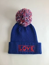 Buffalo Bills Colors NFL Cuffed Pom Pom Beanie Trash Brand Winter Hat Cap "Love"