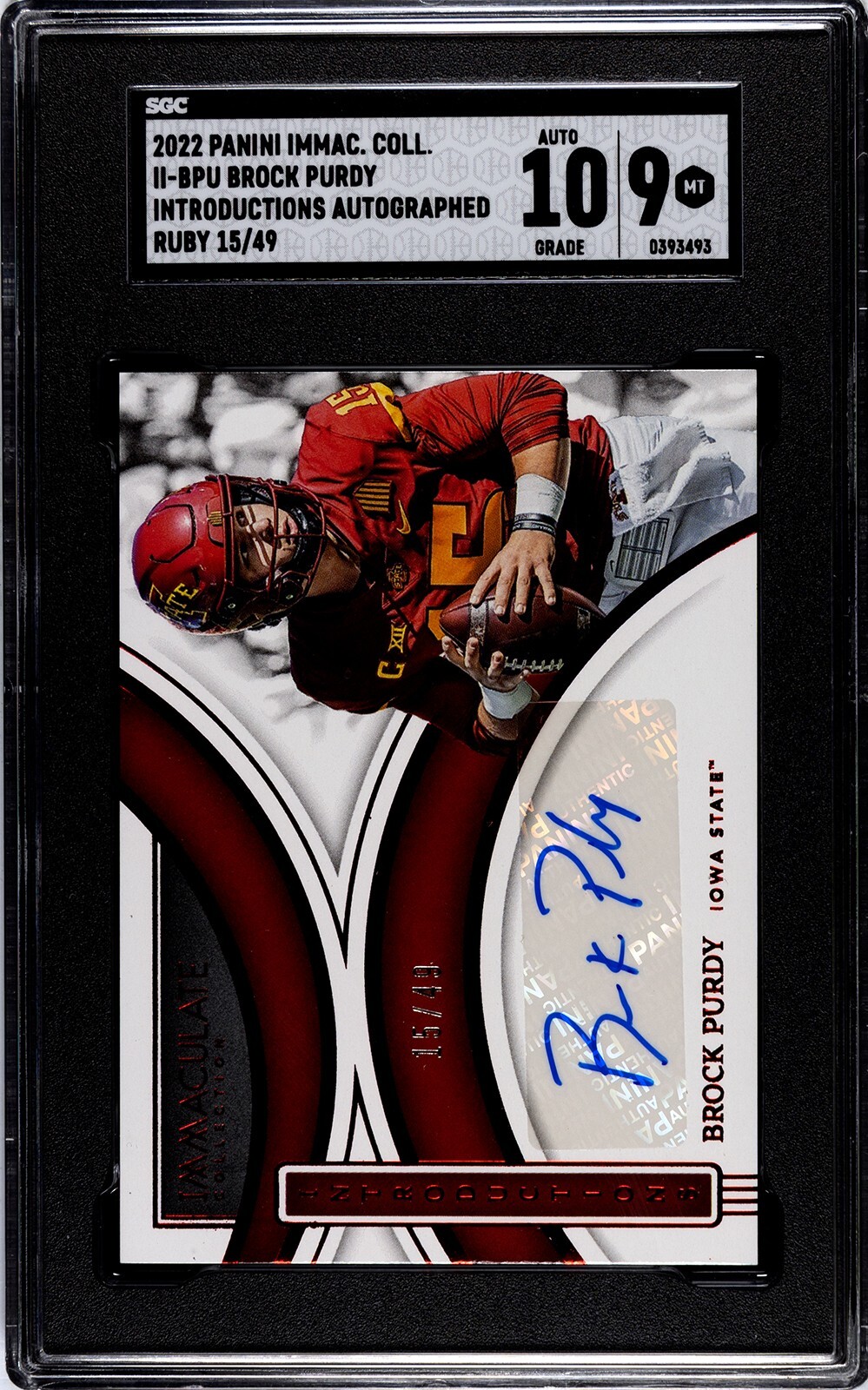 Brock Purdy Panini Immaculate Collection Collegiate Immaculate Introductions #IIBPU Ruby