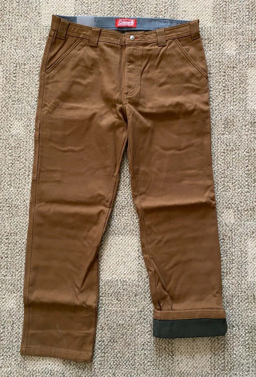 Coleman Fleece Lined Pants Carpenter Stretch Canvas Copper Mens 36W X 32L