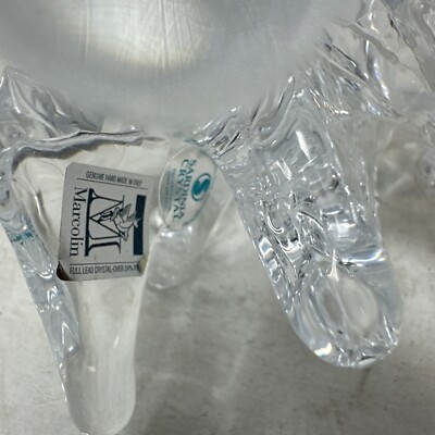 8” Vintage Marcolin Sweden Crystal Art Glass Christmas Tree Signed