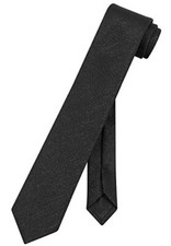 Vesuvio Napoli Narrow NeckTie Skinny Solid Metallic Color Men's 2.5 IN Black