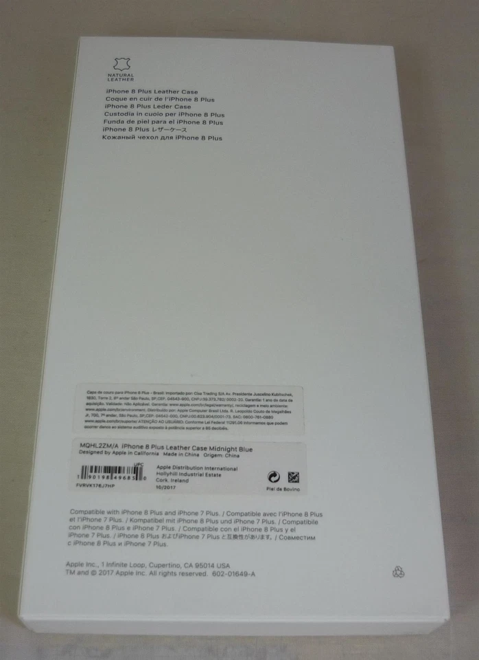 Originale/Ufficiale Apple IPHONE 7 Plus / 8 Custodia IN Pelle - Mezzanotte Blu - Immagine 3 di 4