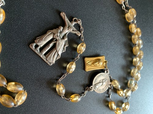 Vintage Scarce unique beautiful Catholic rosary plastic beads ITALY ROMA †⭐ - Picture 5 of 7