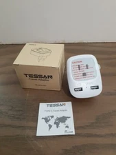 Tessan Type C Travel Adapter with USB Port - TS-AP2U-EU-Gray
