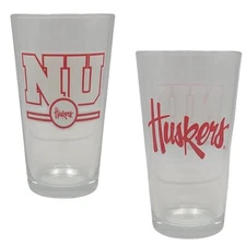 Boelter Brands Licensed NCAA Letterman 16oz Pint Glass (Nebraska Cornhuskers)