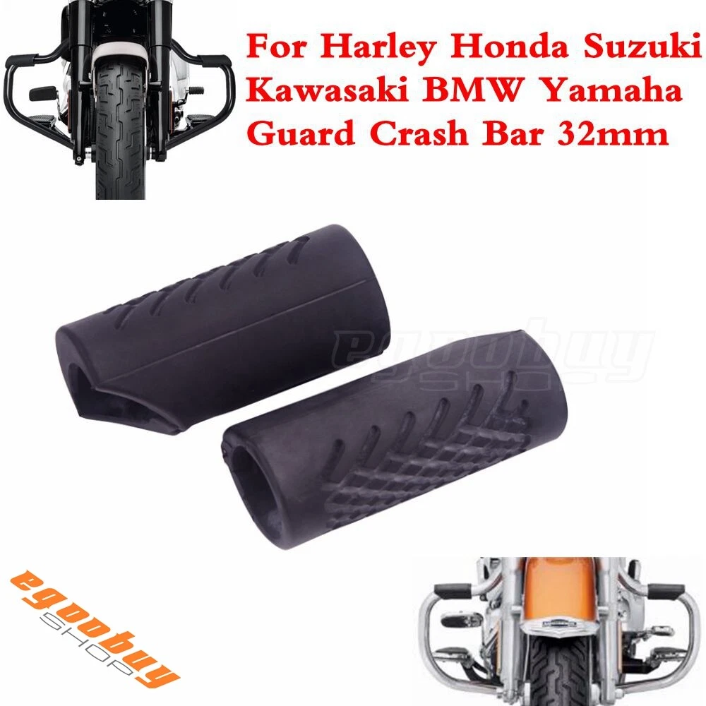 Motorcycle 32mm Rubber Cover Engine Guard Crash Bar Protector For