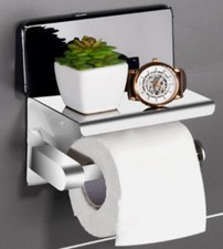 Toilet Paper Holder with Phone Shelf Dispenser. This is the real deal easy clean