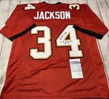 TAMPA BAY BUCCANEERS DEXTER JACKSON SIGNED RED JERSEY “SB XXXVII MVP” JSA COA