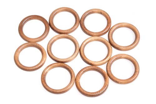 Wooden Curtain Rings With Hooks Natural Wood Pole Rod Rings 38 mm Curtain Rings - Picture 6 of 29