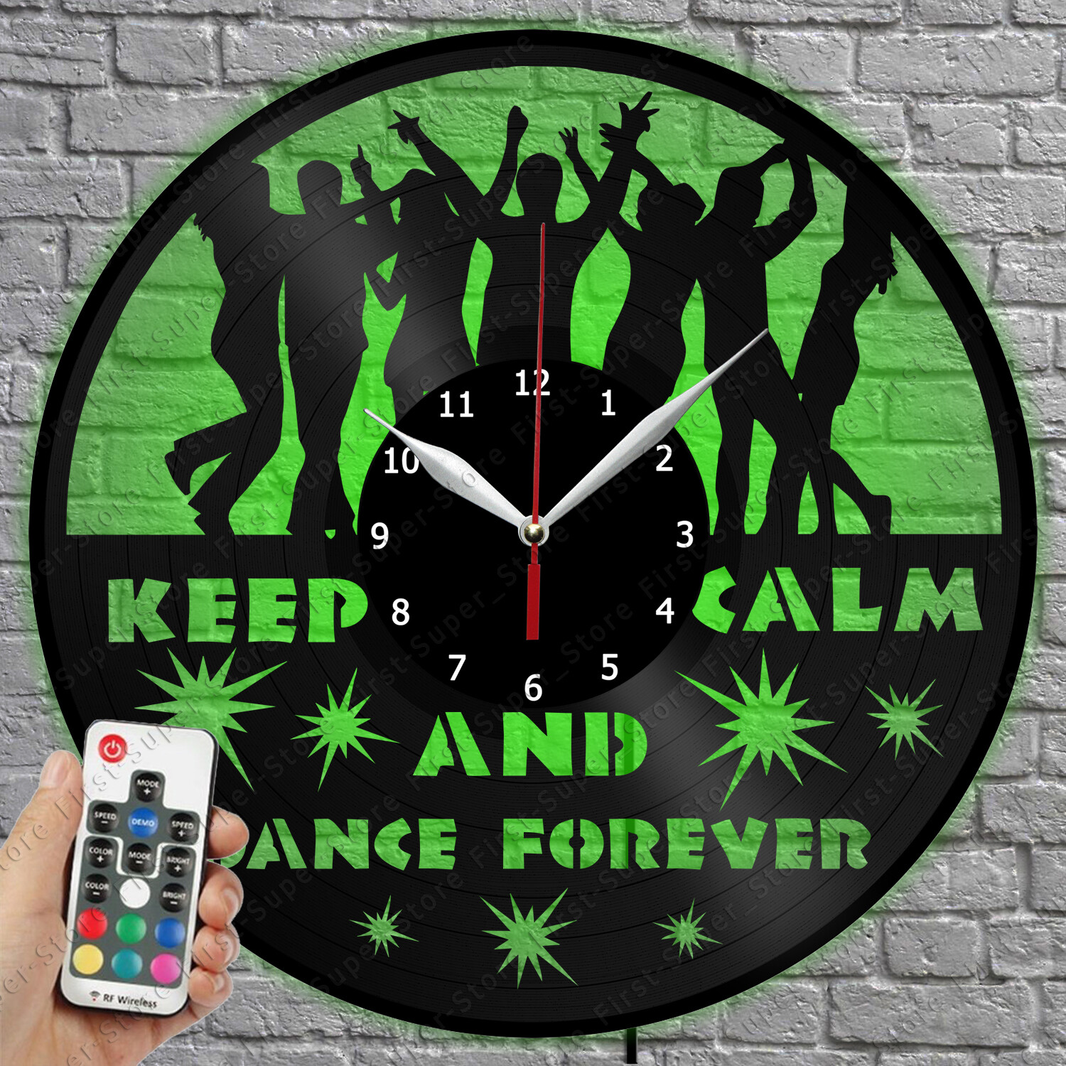 LED Clock Keep calm and dance forever Vinyl Record Clock Led Light Clock 1715