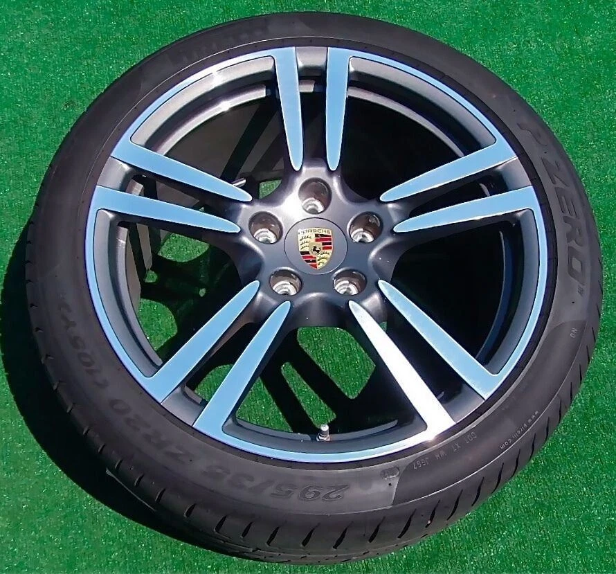 Factory Porsche Panamera Cayenne Center Caps Wheel Set of 4 Genuine Original OEM - Image 3 of 4