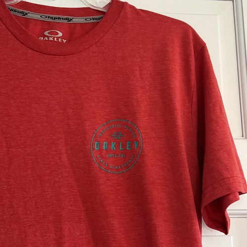 Oakley Tshirt red heather logo Sz L - Picture 4 of 5