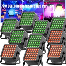72W Wireless Uplights Battery Par Can Lights RGBW LED DMX DJ Bar Stage Lighting