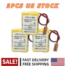 3x BR-AGCF2W 6V PLC Battery For CNC Fanuc Controls A98L-0031-0011 w/ Brown Plug