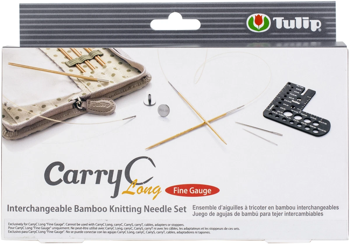 Tulip Carry C Interchangeable Bamboo Knitting Needle Set-Long Fine