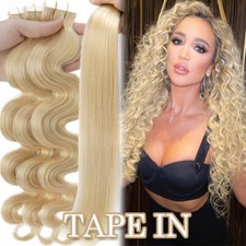 Invisible Tape In 100 Remy Human Hair Extensions Skin Weft Body Wave Straight