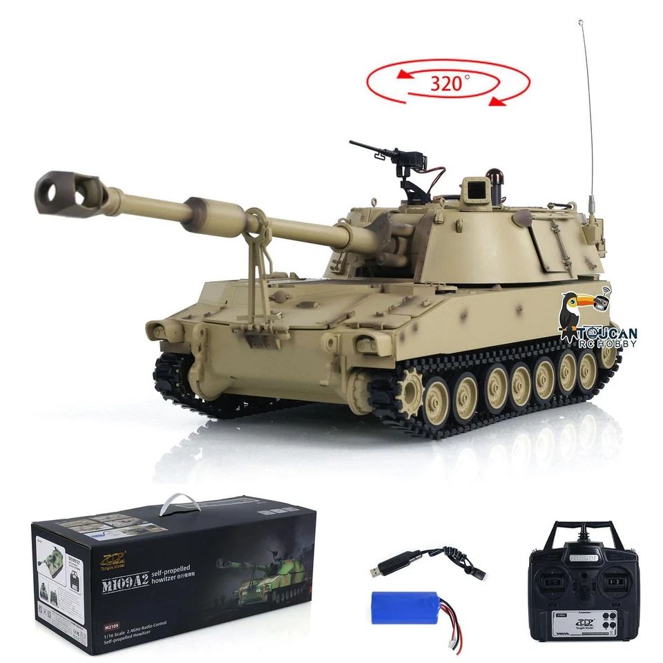 M109A2 Self-propelled Howitzer 1/16 RC Tank Tracked Wireless Electric Toys - Image 4 of 4
