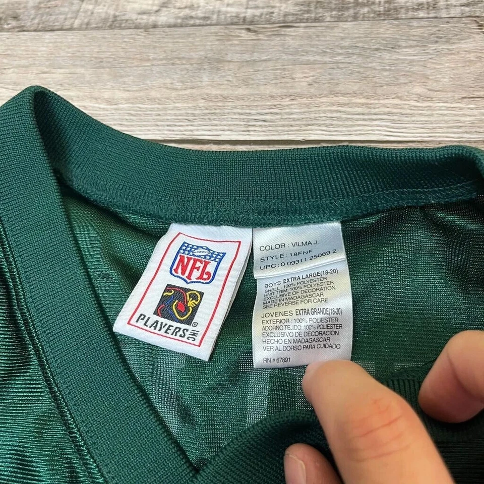 Camiseta Jonathan Vilma Niños XL Verde New York Jets NFL Football Players Inc Foto 4 de 4