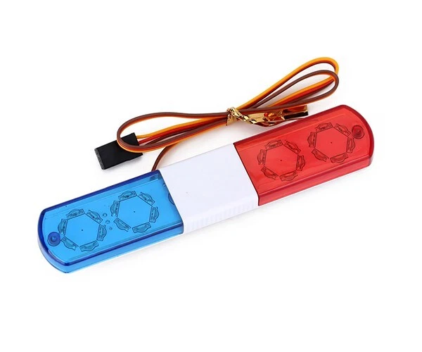 LED POLICE FLASH LIGHT BAR- 110 140mm FOR 1/10 1/12 1/14 ON-ROAD TAMIYA TRACTOR - Image 2 of 4