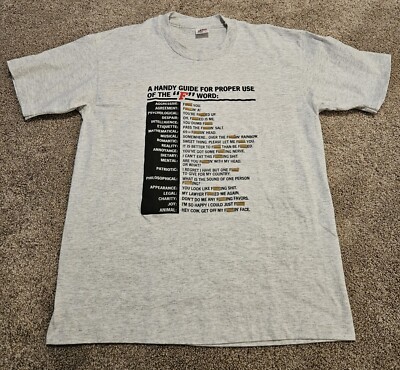 Vintage Guide to Proper Use of ''F'' Word Shirt - Size XL - Very Nice