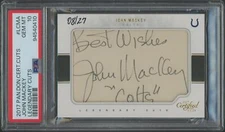 2017 Donruss Certified Cuts John Mackey Legendary Cut Auto #08/27 PSA 10