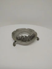 Vintage 1995 Rawcliffe Fine Pewter Floral Style Votive Sleeve Candle Holder, D6