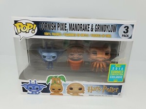 Funko Pop Vinyl Harry Potter SCE 2016 3 Pack Pixie Mandrake Grindylow grail rare | eBay