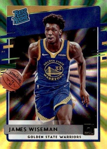 2020-21 Donruss #226 James Wiseman Green & Yellow Laser Holo Rated Rookie