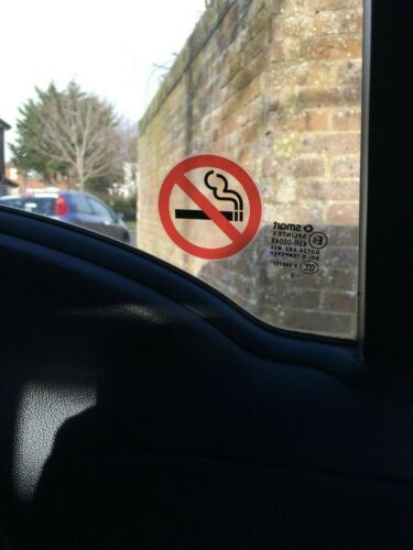 4 CLEAR NO SMOKING STICKERS, view both sides of glass. Car, taxi, van, shop. - Picture 1 of 2