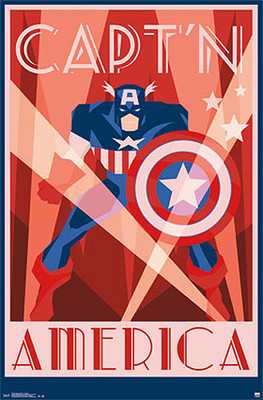 Marvel Comics Art Deco Series 1920s-Style CAPTAIN AMERICA Official