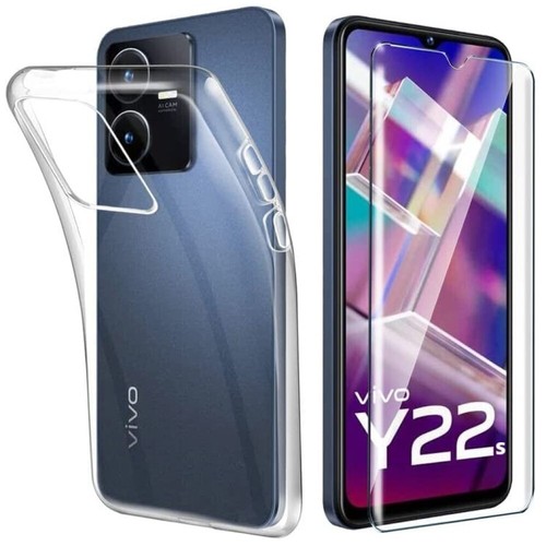Coque Transparente + Film Verre Trempé Pour Vivo Y21S - Protection Complète Anti-choc - Kit Complet