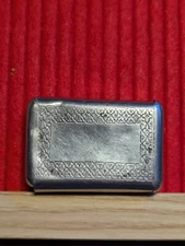 GESCHUETZT Needle Box Ornate Victorian Style JAHNCKE'S D.R. PATENT Antique 2.25"