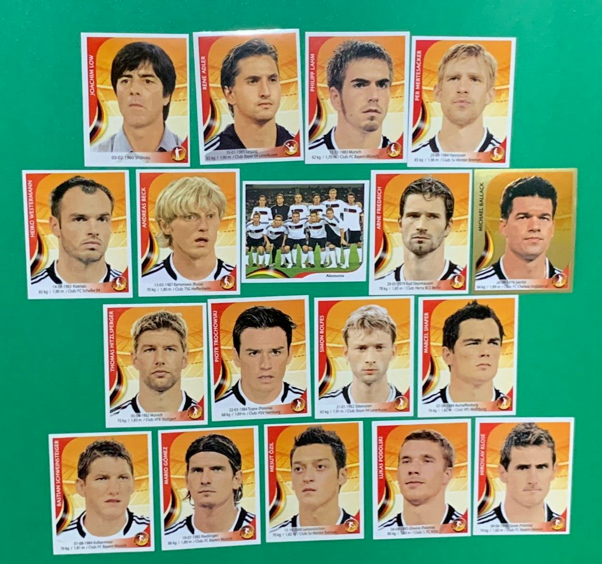 Autocollant FIFA Coupe Du Monde 2010 - Équipe D'Allemagne Complète - Navarrete