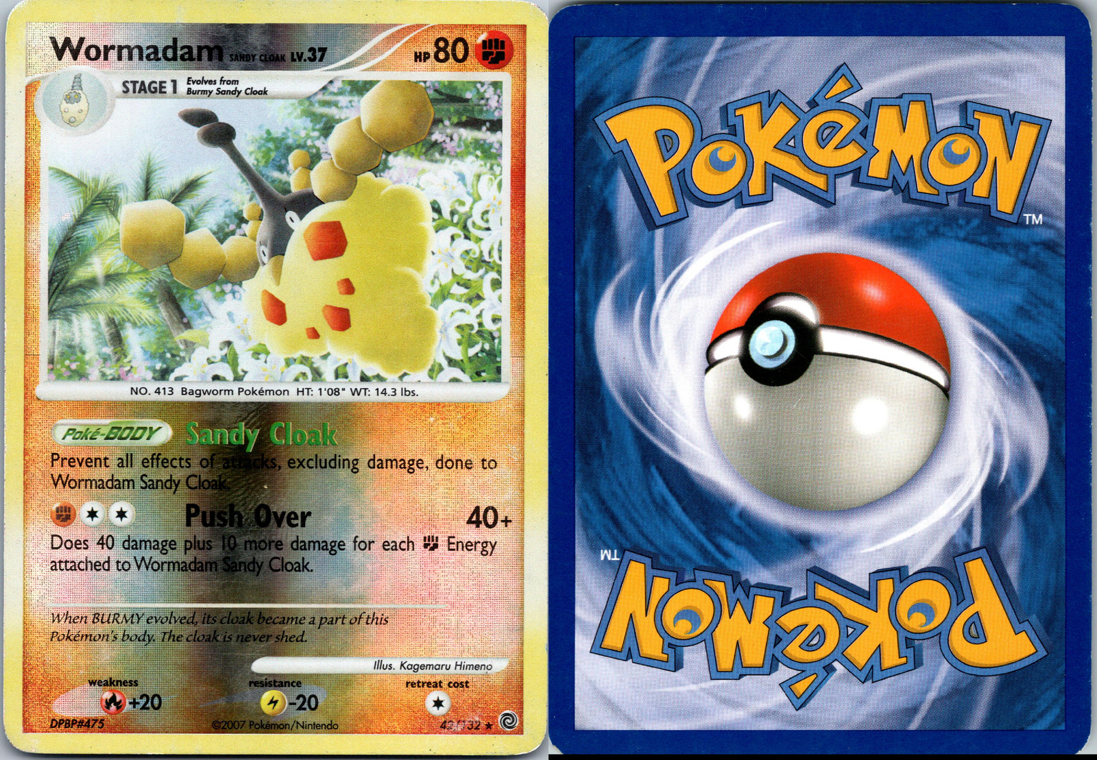 Wormadam (Sandy Cloak) Reverse Holo Secret Wonders 2007 # 42/132 Pokémon TCG