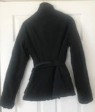 Celyn B Black Padded Diamante Logo Trim Jacket