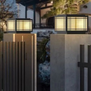 Home Solaire LED Lampe Garden Gate Outdoor Pilier Lampes Yard Glass Post Light 40cm