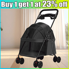 Pet Stroller Dog Cat Puppy Pram Pushchair Travel Cart Jogging Carrier UK