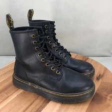 Dr Martens Zavala Black Leather Lace Up Combat Boots Womens Size 7