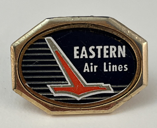 Vintage EASTERN AIRLINES Falcon Blue and Red Logo Lapel Pin READ