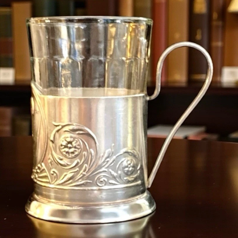 老式人造卫星杯架和玻璃 Podstakannik 太空苏联火箭克里姆林宫苏联 — 第 2/4 张图片