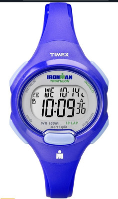 Timex T5K784, Women's 10-Lap Ironman Blue Resin Watch, Indiglo, Alarm, Chrono