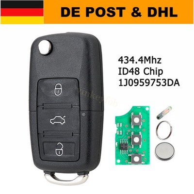 Für 2002-2010 VW Beetle Polo Seat Ibiza Skoda Fabia 434Mhz Funk Schlüssel ID48