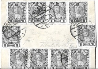 Österreich 1913 Klein Umschlag mit 10x ANK 139 oder 139x