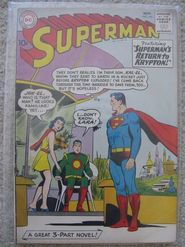 SUPERMAN #141 DC COMICS 1960 SILVER AGE Vintage COMIC BOOK 1st printing RARE 10¢