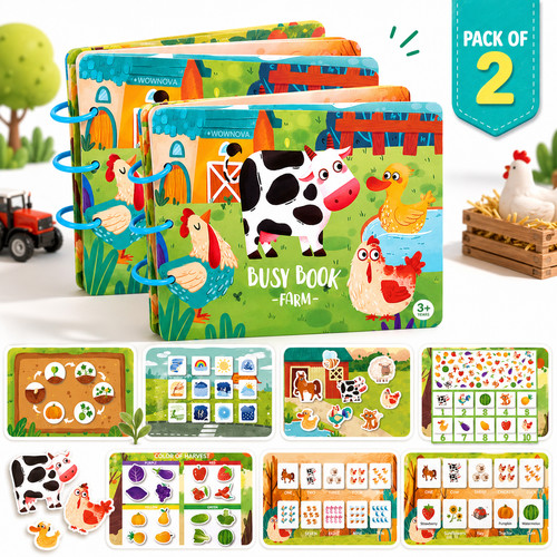 2 Pack Busy Books for Toddlers Reusable Sticker Activity Ages 3-6 CXS001 46% Off